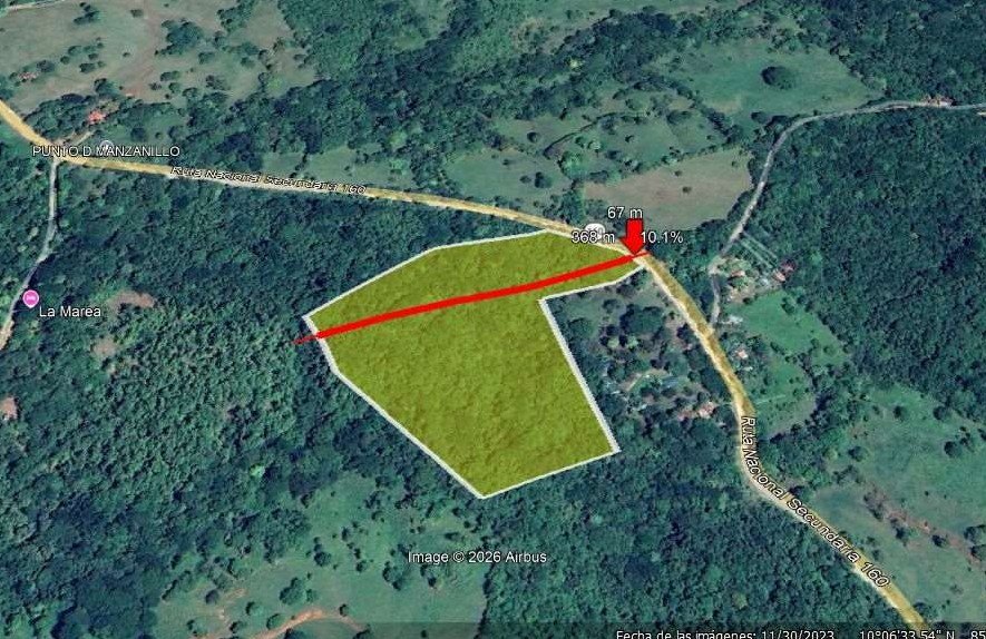 Satellitenbild der Finca Marbella mit markiertem Grundstückspolygon